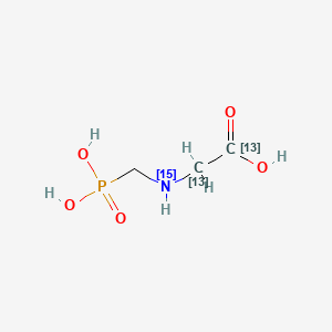 Chemical structure of Glyphosate-13C2,15N