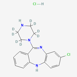 Chemical structure of N-Desmethylclozapine-d8 hydrochloride