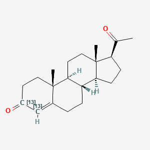Chemical structure of Progesterone-13C2
