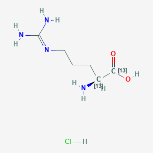 Chemical structure of L-Arginine-1,2-13C2 hydrochloride