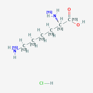 Chemical structure of L-Lysine-13C6,15N2 hydrochloride
