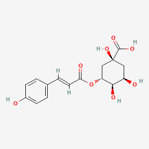 Chemical structure of 5-O-(E)-p-Coumaroylquinic acid