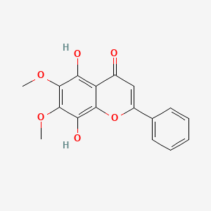 Chemical structure of 5,8-Dihydroxy-6,7-dimethoxyflavone