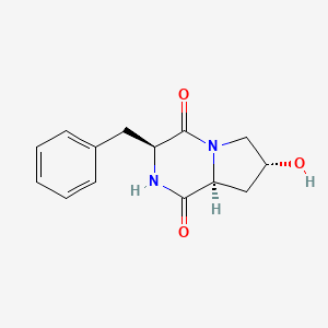 Chemical structure of Cyclo(L-Phe-trans-4-OH-L-Pro)