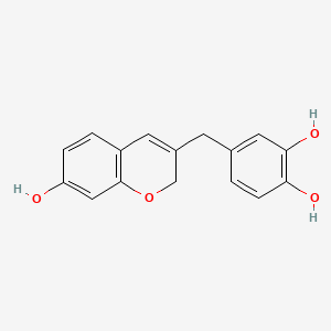 Chemical structure of 7,3',4'-Trihydroxy-3-benzyl-2H-chromene