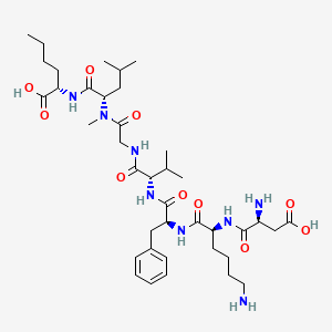 Chemical structure of [Lys5,MeLeu9,Nle10]Neurokinin A(4-10)