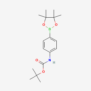 Chemical structure of 4-(Boc-amino)benzeneboronic acid pinacol ester
