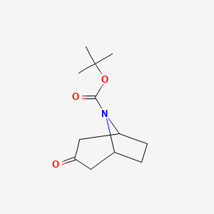 Chemical structure of N-Boc-nortropinone