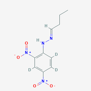 Chemical structure of Butyraldehyde 2,4-dinitrophenylhydrazone-d3