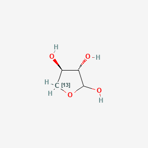 Chemical structure of (2S,3R)-2,3,4-Trihydroxybutanal-13C-2