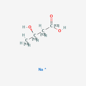 Chemical structure of (R)-3-Hydroxybutanoic acid-13C4 sodium
