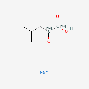 Chemical structure of Sodium α-ketoisocaproic acid-13C2