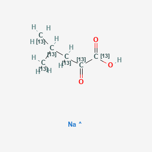 Chemical structure of Sodium α-ketoisocaproic acid-13C5