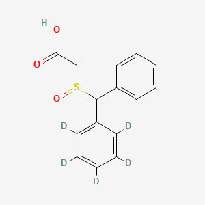 Chemical structure of 2-(Benzhydrylsulfinyl)acetic acid-d5