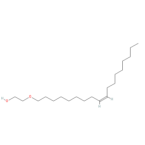 Chemical structure of Polyoxyethylene(20) oleyl ether