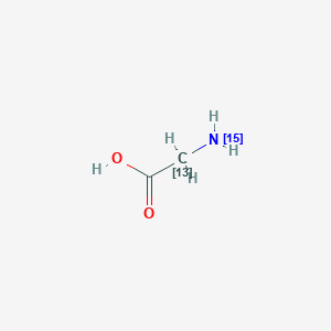 Chemical structure of Glycine-2-13C,15N
