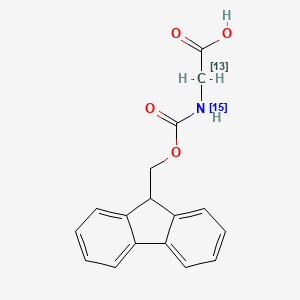 Chemical structure of Fmoc-Gly-OH-2-13C,15N