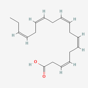 Chemical structure of 3Z,6Z,9Z,12Z,15Z-octadecapentaenoic acid