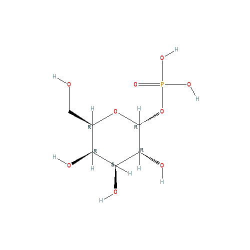 Chemical structure of α-D-Galactose-1-phosphate (potassium salt hydrate)