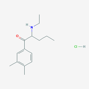 Chemical structure of 3',4'-dimethyl-α-Ethylaminovalerophenone (hydrochloride)