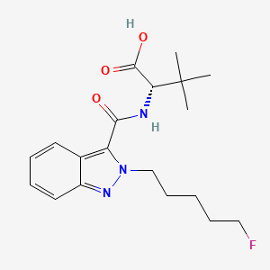 Chemical structure of 5-fluoro ADB 2'-indazole isomer butanoic acid metabolite