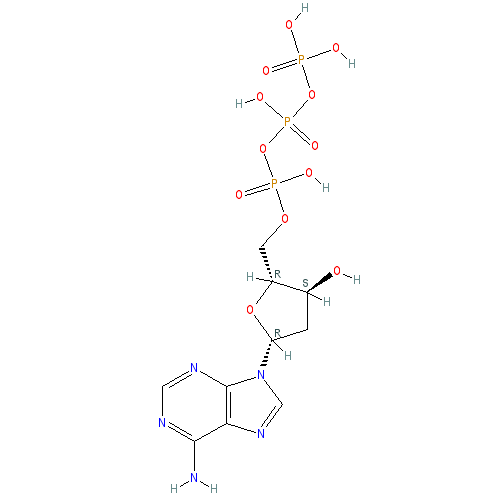 Chemical structure of 2'-Deoxyadenosine-5'-O-triphosphate (sodium salt hydrate)