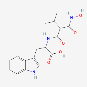 Chemical structure of 4-cyano MMB-BUTINACA N-butanoic acid 3-methylbutanoic acid metabolite