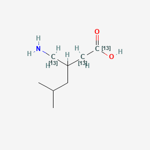 Chemical structure of (±)-Pregabalin-13C3