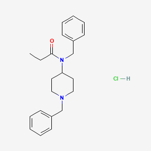 Chemical structure of N-(1-Benzyl-4-piperidyl)-N-benzylpropanamide (hydrochloride)