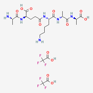 Chemical structure of Ala-D-γ-Glu-Lys-D-Ala-D-Ala (trifluoroacetate salt)