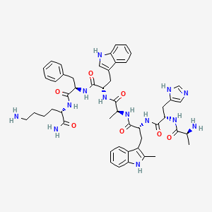 Chemical structure of Alexamorelin (trifluoroacetate salt)