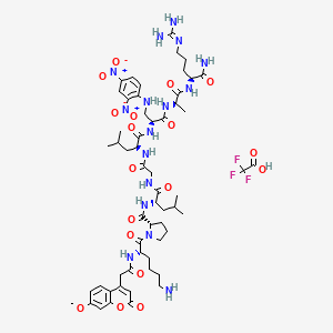 Chemical structure of Mca-KPLGL-Dap(Dnp)-AR-NH2 (trifluoroacetate salt)