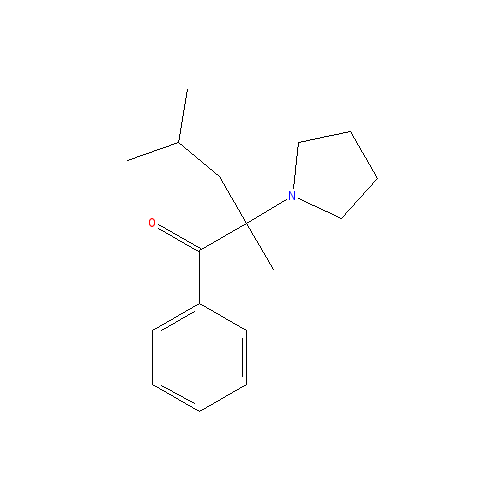 Chemical structure of 2-methyl-α-Pyrrolidinoisohexanophenone (hydrochloride)