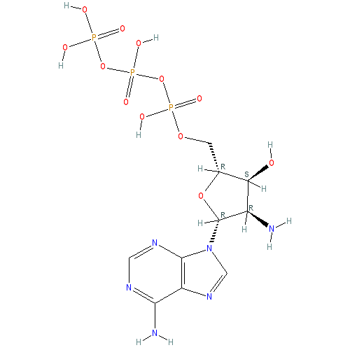 Chemical structure of 2'-Amino-2'-deoxyadenosine-5'-O-triphosphate (sodium salt)