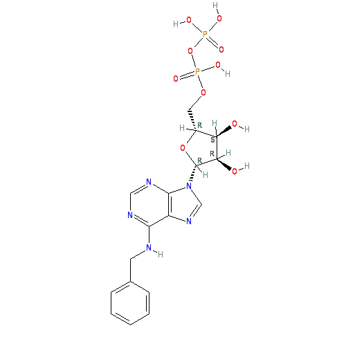Chemical structure of N6-Benzyladenosine-5'-O-diphosphate (sodium salt)