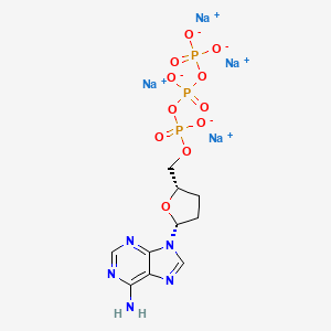 Chemical structure of 2',3'-Dideoxyadenosine-5'-O-triphosphate (sodium salt)