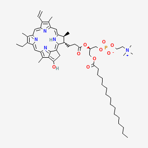 Chemical structure of 1-Palmitoyl-2-Pyropheophorbide a-sn-glycero-3-PC