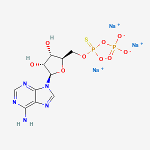 Chemical structure of Sp-Adenosine-5'-O-(1-thiodiphosphate) (sodium salt)
