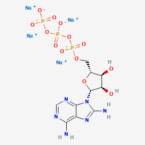 Chemical structure of 8-Aminoadenosine-5'-O-triphosphate (sodium salt)