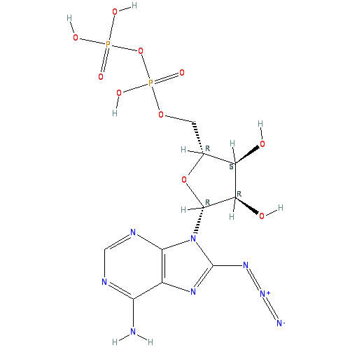 Chemical structure of 8-Azidoadenosine-5'-O-diphosphate (sodium salt)