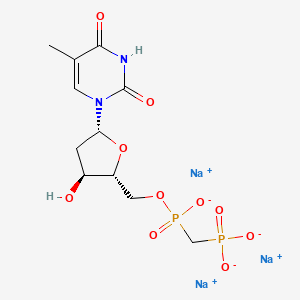 Chemical structure of Thymidine-5'-O-(α,β-methylene)diphosphate (sodium salt)