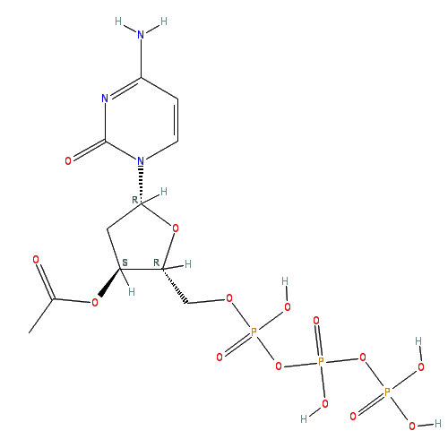 Chemical structure of 3'-O-Acetyl-2'-deoxycytidine-5'-O-triphosphate (sodium salt)