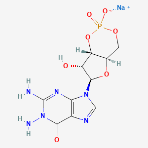 Chemical structure of 1-Aminoguanosine-3',5'-monophosphate (sodium salt)
