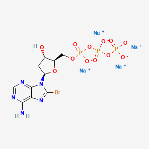 Chemical structure of 8-Bromo-2'-deoxyadenosine-5'-O-triphosphate (sodium salt)