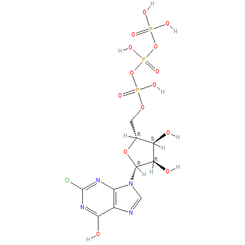 Chemical structure of 2-Chloroinosine-5'-O-triphosphate (sodium salt)