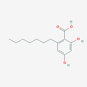 Chemical structure of 2-Heptyl-4,6-dihydroxybenzoic Acid