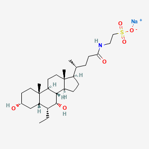 Chemical structure of Tauro-Obeticholic Acid (sodium salt)