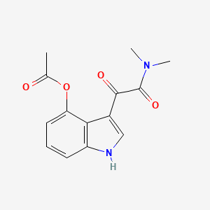 Chemical structure of 4-(Acetyloxy)-N,N-dimethyl-α-oxo-1H-indole-3-acetamide