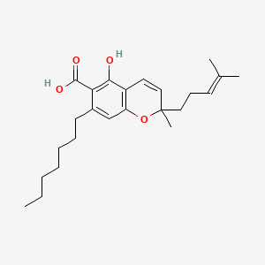 Chemical structure of (±)-Cannabichromephorolic Acid