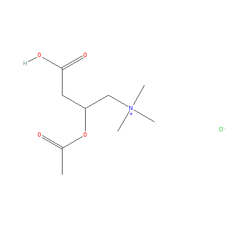 Chemical structure of (+-)-Acetylcarnitine chloride